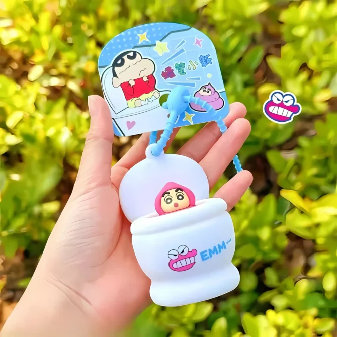 Shinchan Pink Poop Pop-up Keychain