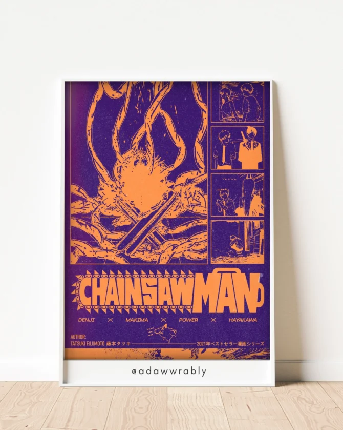 Chainsaw Man Duotone Poster