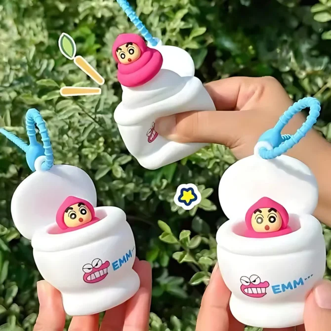 Shinchan Pink Poop Pop-up Keychain