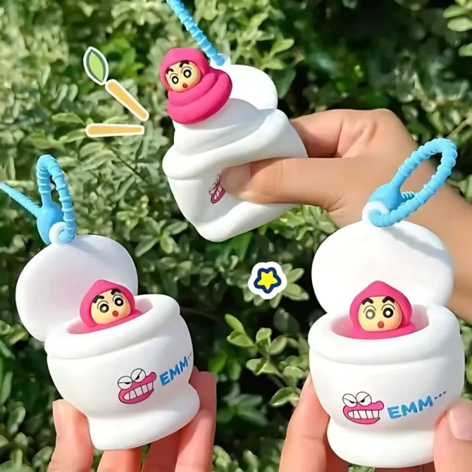 Shinchan Pink Poop Pop-up Keychain - Image 3