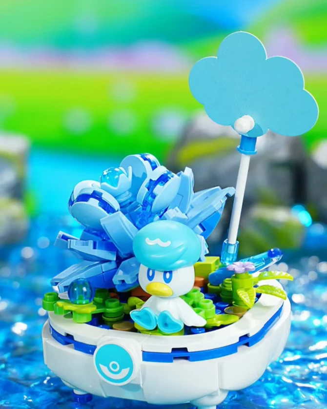 Pokemon Flowerpot Potted Plant, Quaxly Building Blocks