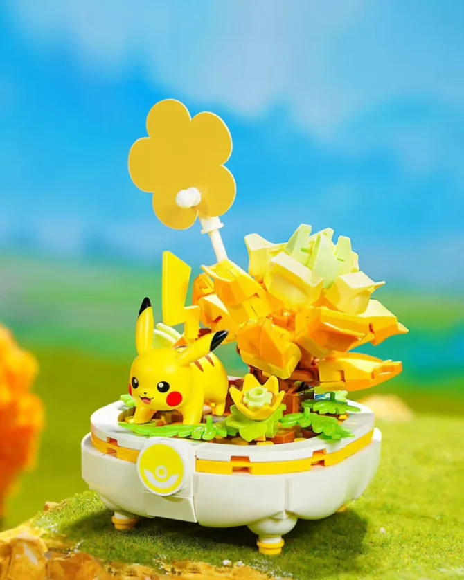 Pokemon Flowerpot Potted Plant, Pikachu Building Blocks