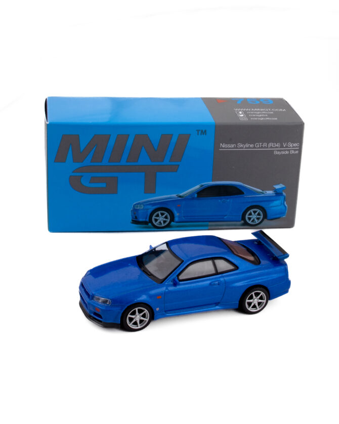 MINI GT Nissan Skyline GT-R (R34) V-Spec Bayside Blue