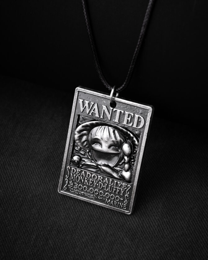 One Piece Luffy Wanted Poster Necklace