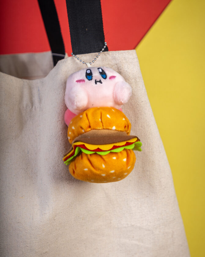 Kirby Burger Plushie Keychain