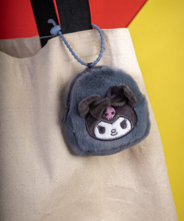 Kuromi Grey Pouch Plushie Keychain