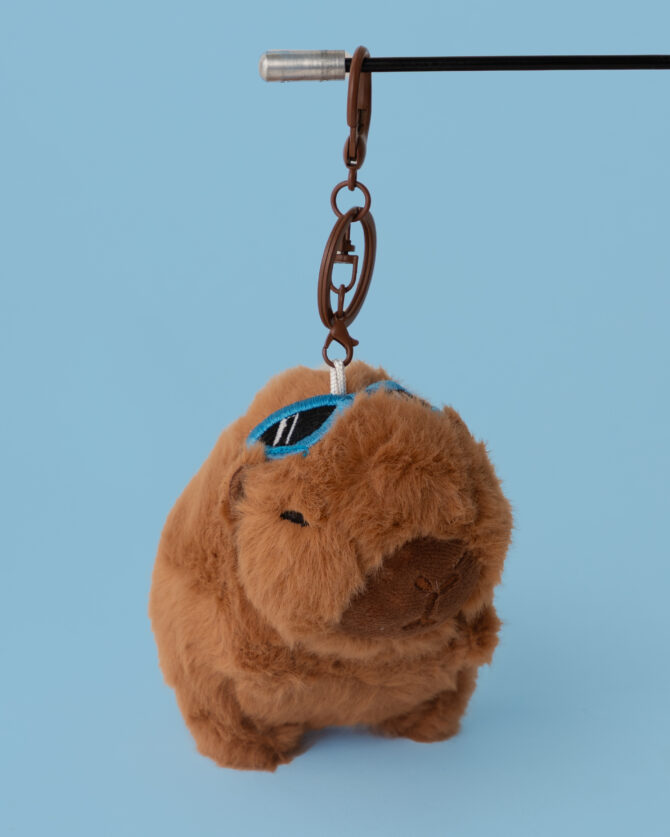 Cool Capybara (Blue Glasses) Plushie Keychain - Image 2