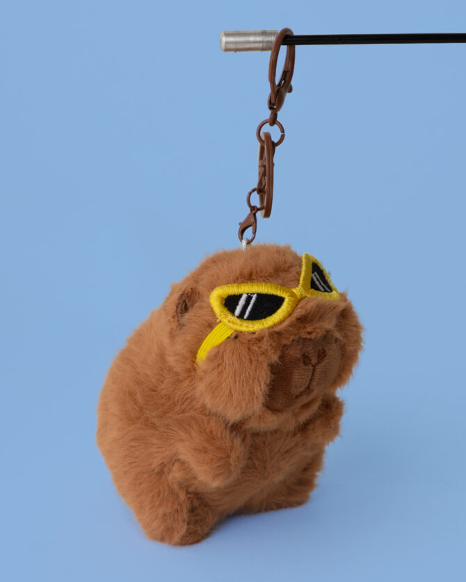 Cool Capybara (Yellow Glasses) Plushie Keychain