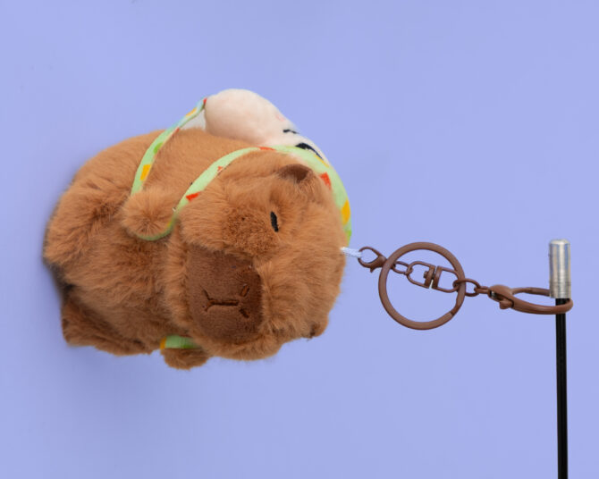 Sleeping Shinchan Schoolbag Capybara Plushie Keychain